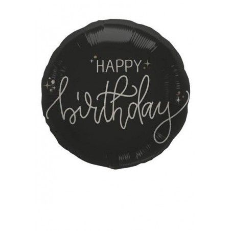PALLONE MYLAR 18 45cm B-DAY CREME NOIR