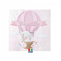 TOVAGLIOLI 25x25 MONGOLFIERA BENEVENUTA 20pz