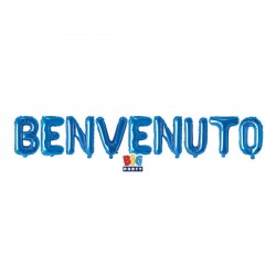 KIT SCRITTA MYLAR BENVENUTO BLU 300x40cm