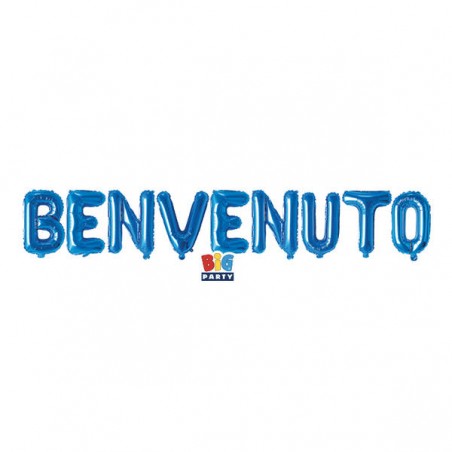 KIT SCRITTA MYLAR BENVENUTO BLU 300x40cm