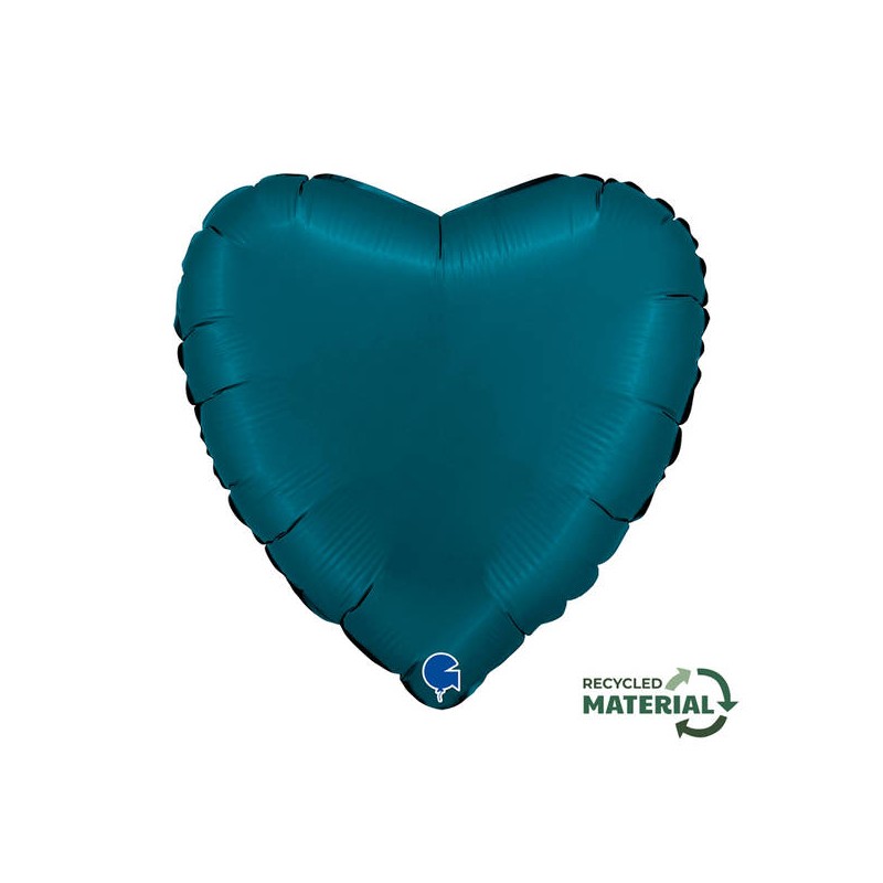 PALLONE MYLAR 18 46cm CUORE PETROLIO