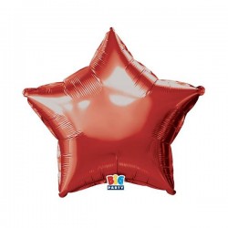PALLONE MYLAR STELLA 18 45cm ROSSO METAL