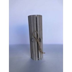 SCATOLA BOTTIGLIA LEGNO 11x11x36cm WHITE WASH