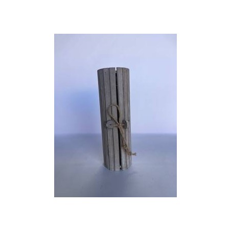 SCATOLA BOTTIGLIA LEGNO 11x11x36cm WHITE WASH