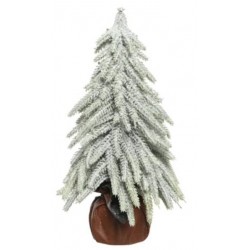 ALBERO INNEVATO BASE SACCO PELLE H.27cm ø16cm