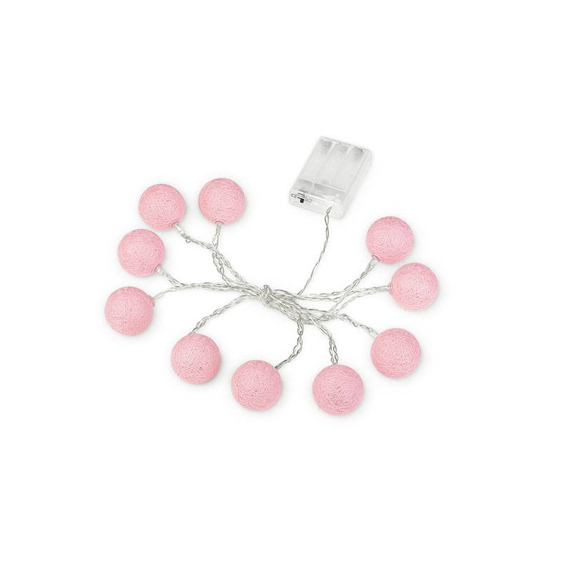 FILO 10 PALLINE LED ROSA 2mt