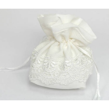 SACCHETTO TESSUTO MACRAME' 7x13x10cm 12pz