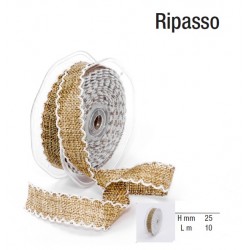 NASTRO YUTA E COTONE RIPASSO mm25x10mt