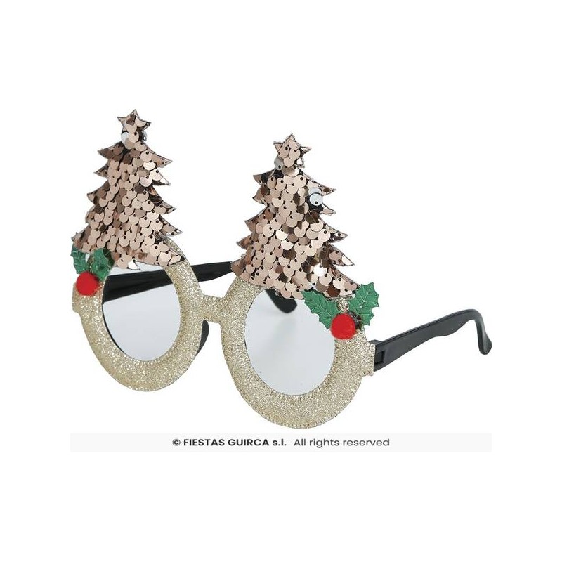 OCCHIALI ALBERO DI NATALE C/STRASS ORO