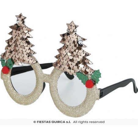 OCCHIALI ALBERO DI NATALE C/STRASS ORO