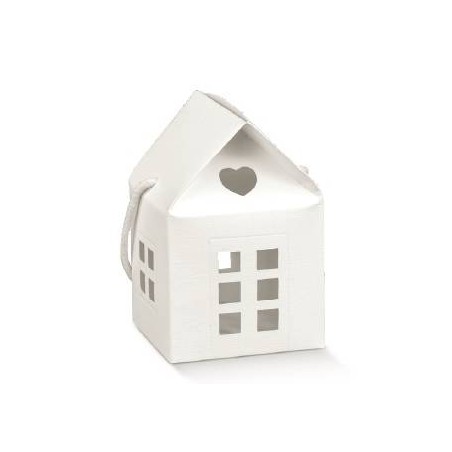 SCATOLA CASETTA C/CORDINI 10x10x9cm FIBRA BIANCO 10pz