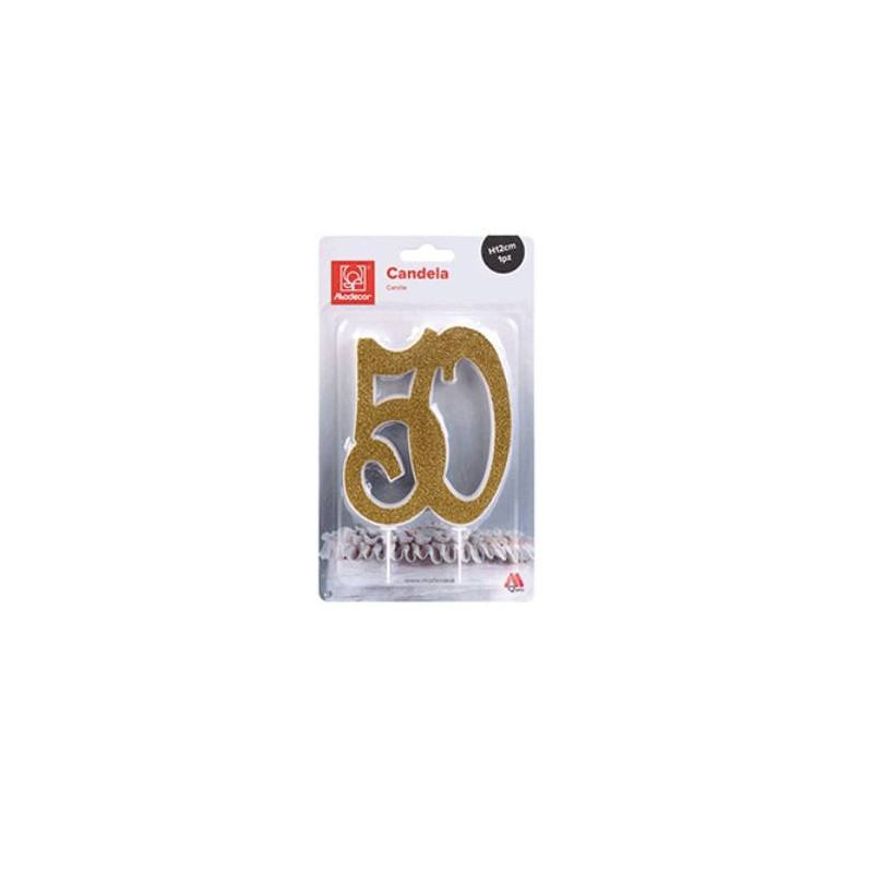 CANDELA GLITTER ORO 50 12cm MODECOR