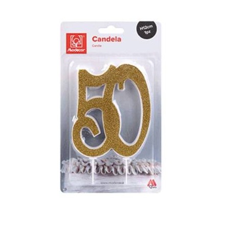 CANDELA GLITTER ORO 50 12cm MODECOR