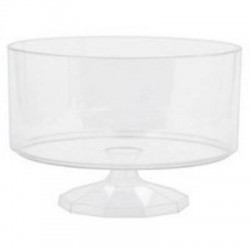 CONTENITORE PLASTICA TONDO 18x13cm C/PIED. TRASPARENTE