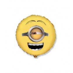 PALLONE MYLAR MINIONS STUART VISO TONDO 45cm