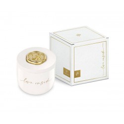 CANDELA BIANCA CERALACCA ORO CON SCATOLA 18ESIMO Ø6XH6cm