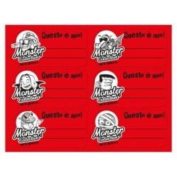 BUSTA ETICHETTE TAG TO SCHOOL 70x37mm ROSSO FLUO 36pz