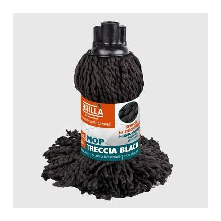 RICAMBIO MOP TRECCIA BLACK 150gr MICROFIBRA