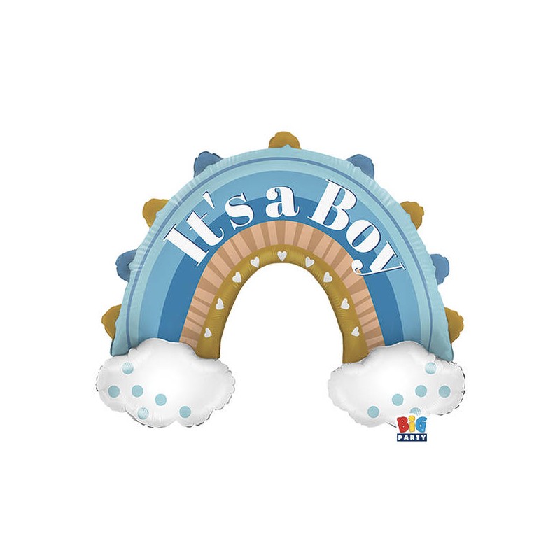 PALLONE MYLAR BOHO RAINBOW LIGHT BLUE 106x78cm