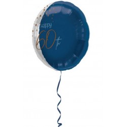 PALLONE MYLAR 18'' 45cm 60 ANNI ELEGANT TRUE BLUE