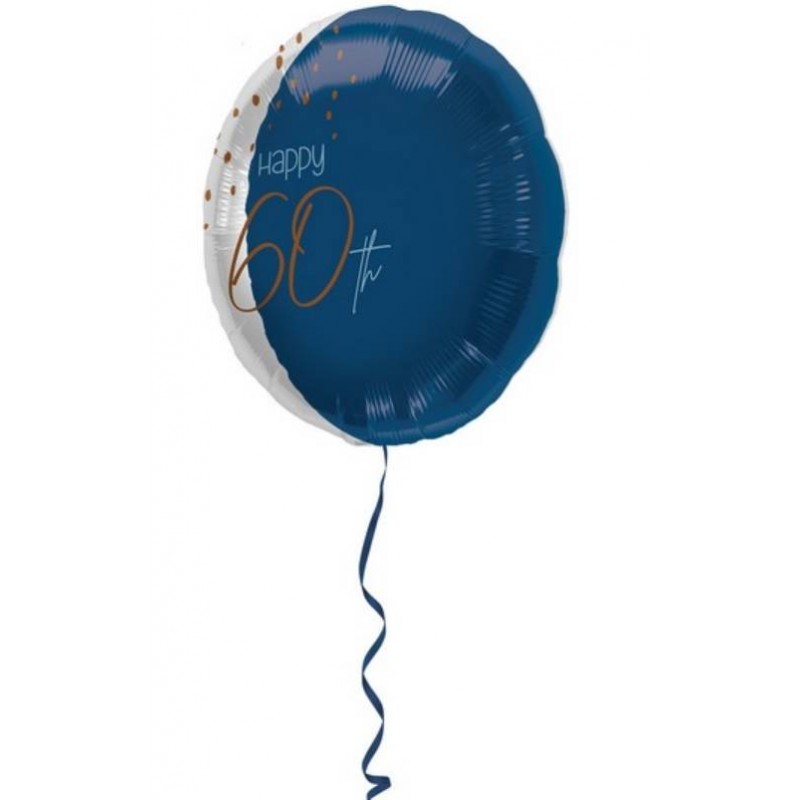 PALLONE MYLAR 18'' 45cm 60 ANNI ELEGANT TRUE BLUE