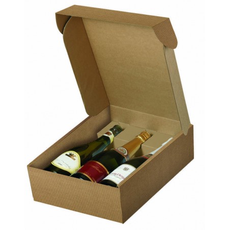 CANTINETTA 3 BOTTIGLIE ONDA AVANA 29,5x33,5x9cm