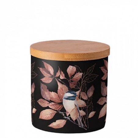 BARATTOLO TAPPO LEGNO DECO LOVELY CHICKADEE BLACK