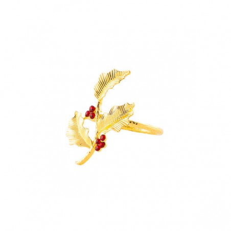 PORTA TOVAGLIOLO METAL AGRIFOGLIO ORO 5,5cm