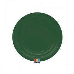 PIATTI DESSERT ECOLOR BIODEGRADABILI 18cm VERDE FORESTA 25pz