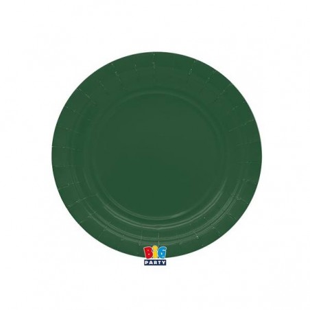 PIATTI DESSERT ECOLOR BIODEGRADABILI 18cm VERDE FORESTA 25pz