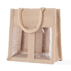 BORSA JUTA PORTA 2 VASETTI C/FIN 20+10x15cm