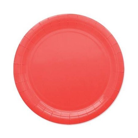 PIATTI PIANI ECOLOR BIODEGRADABILI 24cm ROSSO 25pz