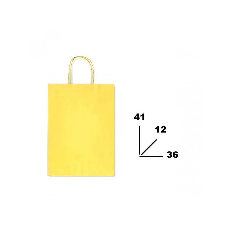 BORSA CARTA COLOR MIS.36+12x41cm GIALLO 757