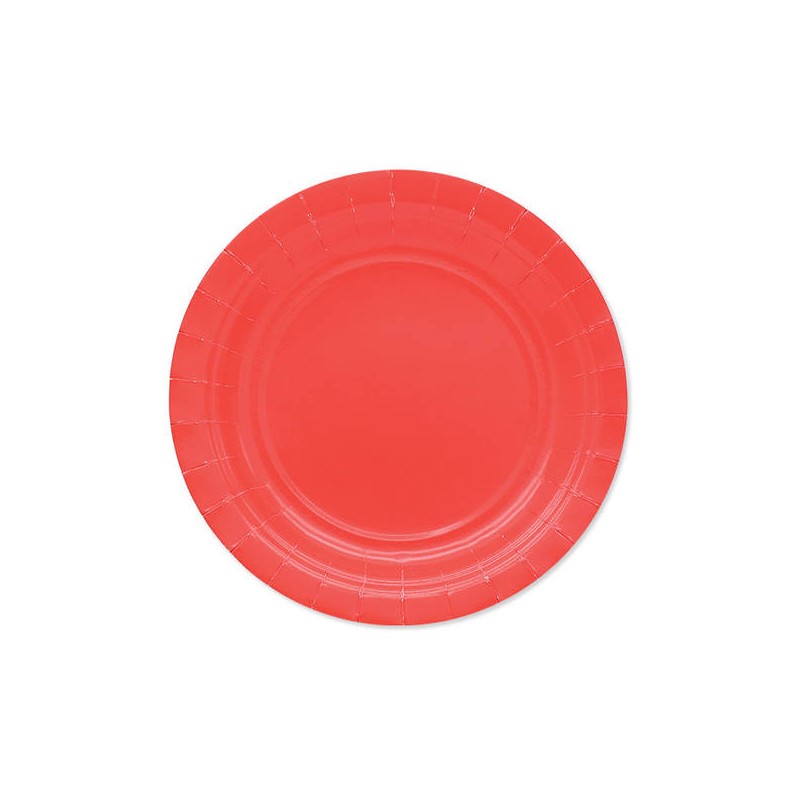 PIATTI DESSERT ECOLOR BIODEGRADABILI 18cm ROSSO 25pz