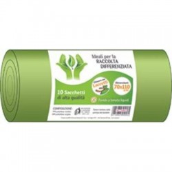 SACCHI NU 70x110cm RACCOLTA DIFFERENZIATA VERDE 10pz