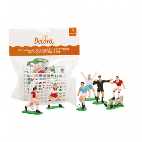 SET CALCIO PER TORTE 7 GIOCATORI 2 PORTE
