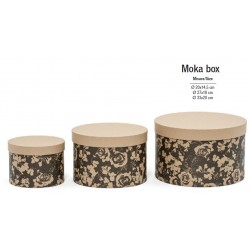 MOKA BOX SET SCATOLE TONDE 3pz ø20x14,5/27x18/33x20cm