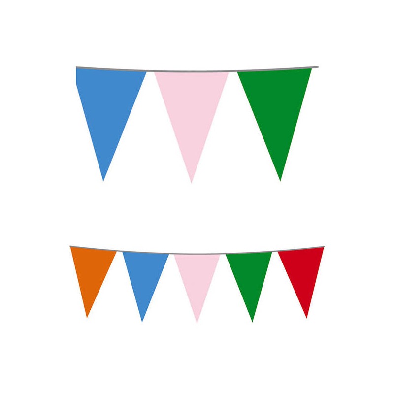 FESTONE BANDIERINA PVC MULTICOLOR H.25cm 10mt