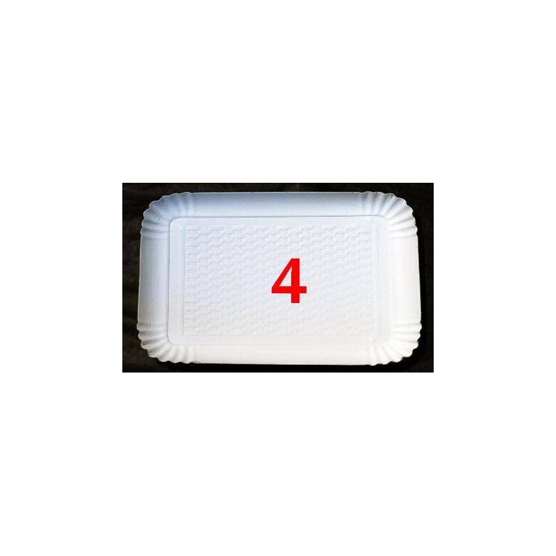 VASSOIO CARTONE BIANCO N°4 26x18 4 PEZZI