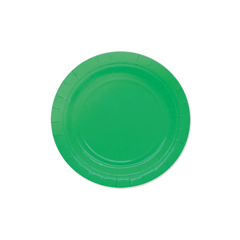 PIATTI DESSERT ECOLOR BIODEGRADABILI 18cm VERDE 25pz