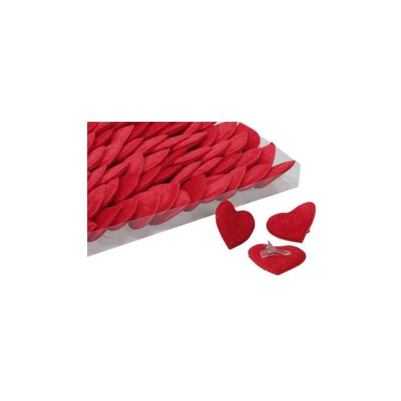 CUORE CON CLIP 4,5x4,5cm 72pz