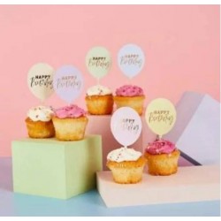 SWEET TOPPER PASTELLO HAPPY BIRTHDAY 12pz