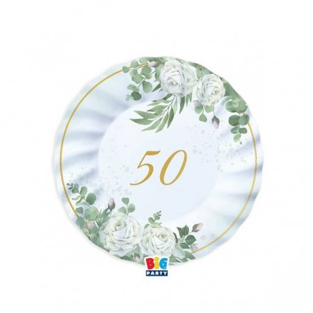 PIATTI ø20cm 50°ANNIVERSARIO EUCALIPTO 6pz