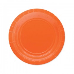 PIATTI DESSERT ECOLOR BIODEGRADABILI 18cm ARANCIO 25pz