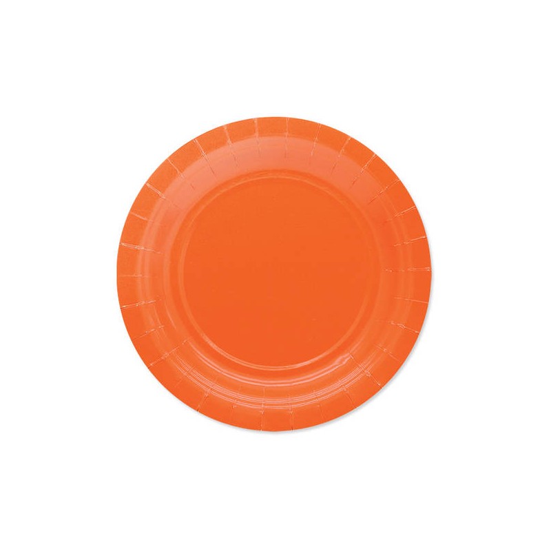 PIATTI DESSERT ECOLOR BIODEGRADABILI 18cm ARANCIO 25pz