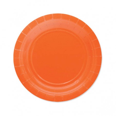 PIATTI DESSERT ECOLOR BIODEGRADABILI 18cm ARANCIO 25pz