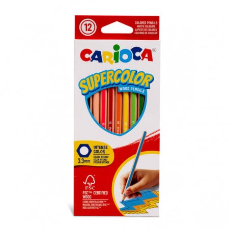 PASTELLI ESAGONALI CARIOCA SUPERCOLOR 12pz