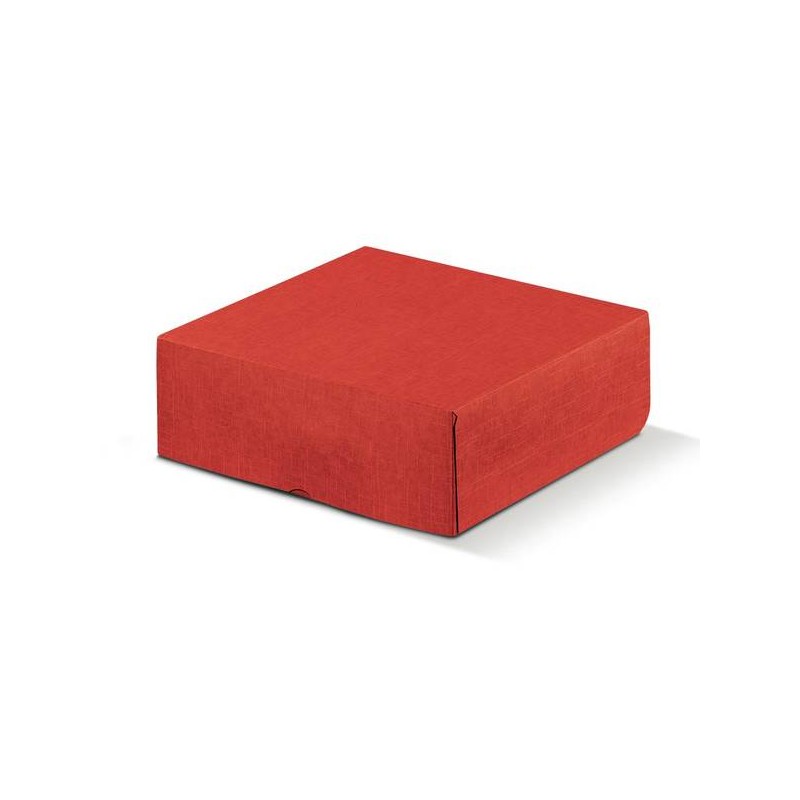 SCATOLA MARMOTTA NEW 40x40x19,5cm SETA ROSSO