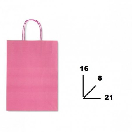 BORSA CARTA COLOR MIS.16+8x21cm ROSA 722