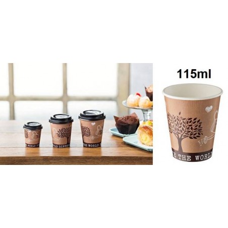 BICCHIERI CARTA+PE TAKE AWAY 115ml ø6,2x6,3cm 50pz LEO